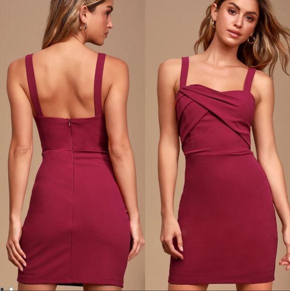 Lulus Dresses & Skirts - Sweetest Moments Magenta Ruched Bodycon Dress
